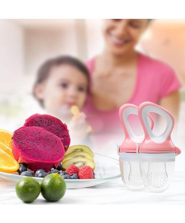 Baby Food Fruit Feeder Pacifier Teething Toys Teether (2 Pack) - All Sizes Included, 6 Silicone Nipple Options | Relief for Teething Babies - Buy Online on GoSupps.com