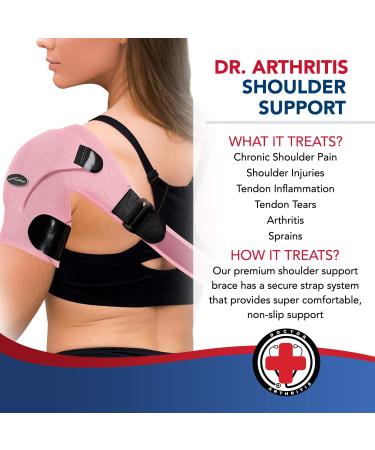 Doctor Developed Shoulder Support & Handbook - Pain Relief for Shoulder Injuries in Pink - Buy Online on GoSupps.com