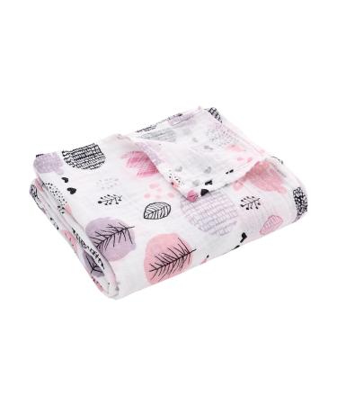 Miracle Baby muslin blanket swaddle Cotton Summer 110x150cm 115x150cm for Boys Girls Hedgehog and Rabbita Layer 115 x 150 cm