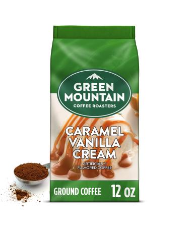 Green Mountain Coffee Roasters Caramel Vanilla Cream, Ground Coffee, Flavored Light Roast, Bagged 12 oz Ground Caramel Vanilla Cream 12 Ounce (Pack of 1)