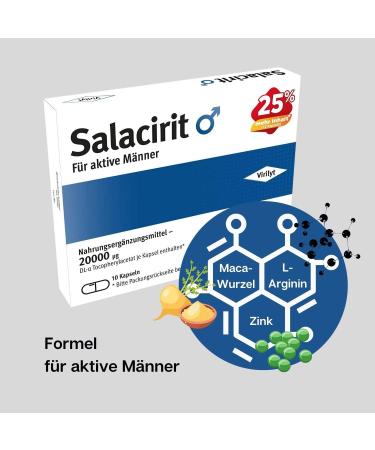 Virilyt Salacirit High Dose 10 Capsules for Active Men | Natural Ingredients with Maca L-Arginine & Zinc | Made in Germany - Buy Online on GoSupps.com