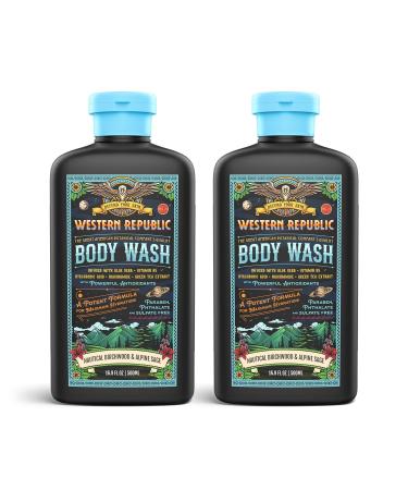 Men's Body Wash | Nautical Birchwood & Alpine Sage and Aviator's Eucalyptus & Fresh Citrus | Hydrating & Anti-Aging Formula with Aloe Niacinamide & Hyaluronic Acid (2 Pack) | Made in USA