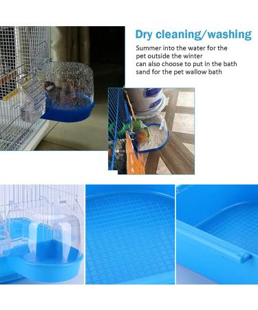 Kathson Bird Bathtub for Cage - Parrot Hanging Bath Tube Shower Box Bowl Accessory for Pet Birds - Ideal for Lovebirds, Canary, Budgies - Clear (Random Color) - Buy Online on GoSupps.com
