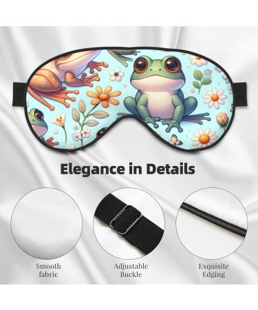 Double-Sided Cartoon Frog & Floral Eye Mask | Unisex Sleep Shade Cover | Best Sleep Aid for Travel & Home - Buy Online on GoSupps.com