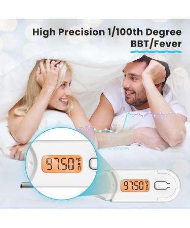 Femometer Basal Body Thermometer - Ovulation & Fertility Tracking with Soft Backlight and Memory Recall (White) - Buy Online on GoSupps.com