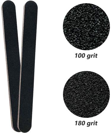 60 Pack Black Nail Files | 100/180 Grit Double Sided Emery Boards for Professional Manicures - Reusable Nail File Set for Home and Salon - Buy Online on GoSupps.com