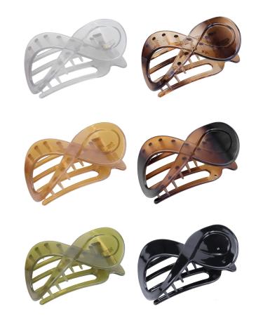 Kavya hair clip big French hair clips women thin hair slip-resistant hair clip 6 pcs hair clips Elegant hair jewelry women and girls (shiny) glossy-1