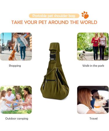 Buy All-Sopets Dog Carrier Bag - Breathable Convenient & Safe for Small Dogs & Cats | Adjustable Straps & Linen Hooks - Stylish Green Pet Carrier - Buy Online on GoSupps.com