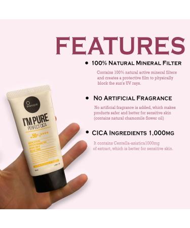 Suntique Im Pure Perfect Cica Sunscreen for Face - SPF Protection | Buy 1 Piece Internationally - Buy Online on GoSupps.com