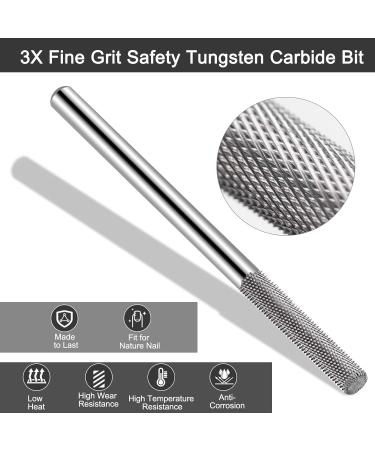 3XF Ultra Fine Cuticle Nail Drill Bit - Medium Double Heads Safety Tungsten Carbide Remover for Acrylic Gel Manicure & Pedicure | International Shipping Available - Buy Online on GoSupps.com