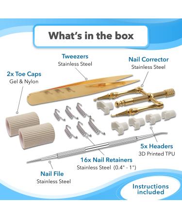 Dr. Krause 26 Pcs Ingrown Toenail Treatment Kit - Includes 16 Podiatry Toenail Braces - Complete Ingrown Toenail Corrector Set - Buy Online on GoSupps.com