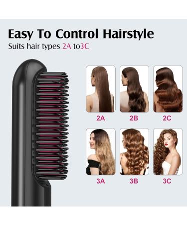 Buy Cordless Hair Straightener Brush - Portable Mini Straightening Brush with Ceramic Coating Negative Ion Technology Anti-Scald USB C Rechargeable for Travel - Lightweight & Easy to Carry - Buy Online on GoSupps.com