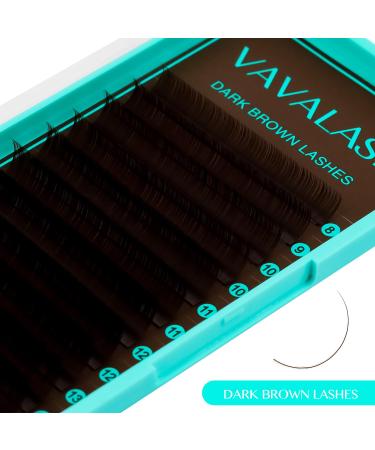 VAVALASH Dark Brown Eyelash Extensions | 0.03mm to 0.07mm Volume Lashes | C D Curl Mixed Lengths 8-15mm | Premium Colored Lash Extensions - Buy Online on GoSupps.com
