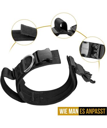 OneTigris Dog Collar with Metal Buckle for Dogs - Durable Black Large Size | International Shipping Available - Buy Online on GoSupps.com