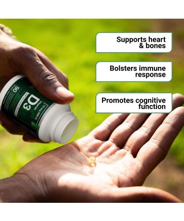 Essential Elements Vitamin D3 5000 IU - Softgels with Olive Oil - Bone Muscle & Immune Support - 90 Count 90 Count (Pack of 1) - Buy Online on GoSupps.com