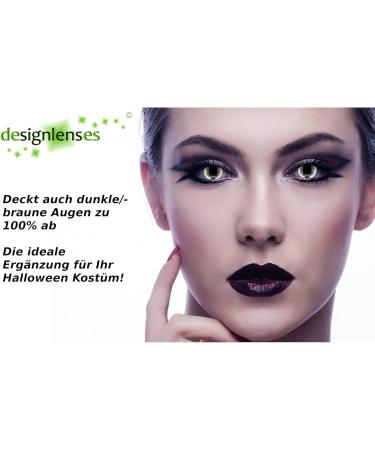 Buy Gray White Cat Eye Halloween Costume Contact Lenses - Soft Dragon Color 1 Pair (2 Pieces) for Festive Looks - International Shipping Available - Buy Online on GoSupps.com