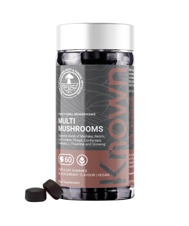 Multi Mushroom Complex Gummies - 2000mg Lions Mane Reishi Maitake Chaga Cordyceps Tremella Blackcurrant-Flavoured Gummies with L-Theanine Ginseng Pantothenic Acid Iodine - Vegan (1) - Buy Online on GoSupps.com
