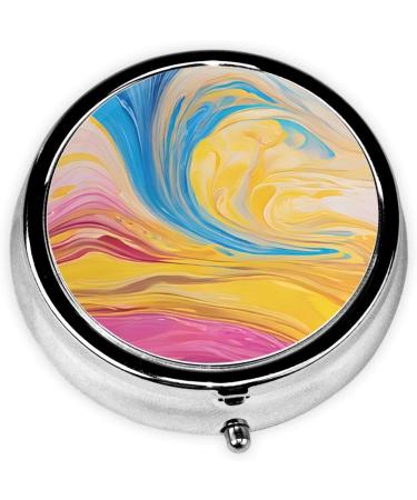 Colorful Tie Dye Mini Round Pill Box - 3 Compartment Travel Organizer for Home & Office - Buy Online on GoSupps.com