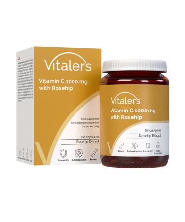 Vitaler's Vitamine C avec Cynorhodon 1000 mg 60 g lules V gan 2 mois de cure Sans conservateurs Composition pure