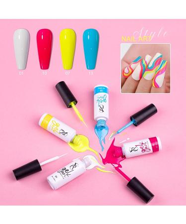 24 Colors Gel Liner Nail Art Set with Built-in Brush for Soak off Design - SXC Cosmetics - Buy Online on GoSupps.com