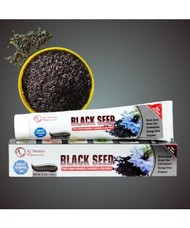 Natural Black Seed Toothpaste (5-Pack) Fluoride-Free & Paraben-Free Herbal Toothpaste for Sensitive Teeth with Lemongrass Orange Peel & Green Tea Fresh Breath & Oral Care - Buy Online on GoSupps.com
