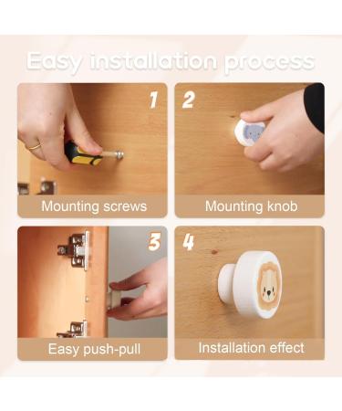 Aynkh Drawer Handles - 6 Pack 35mm Cartoon Motif Wood with Silicone Door Protection for Children's Room Kitchen & Bedroom - Buy Online on GoSupps.com