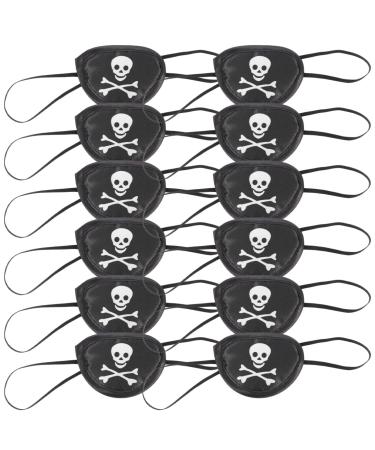 Homoyoyo Single-eye Patch 12pcs Blindfold Spoof Eye Patch Halloween Amblyopia Eye Single Pirate One Eye Felt Eye Eye Cover Lazy Eye Cosplay Eye Patches Black Felt Skull Child Satin Mask