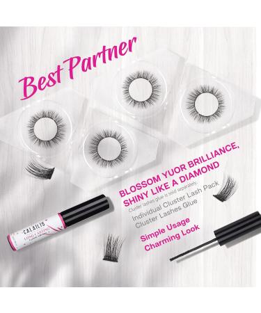 CALAILIS Cluster Lashes - DIY Individual Eyelash Extensions | 14mm Bonded Lash Clusters for At-Home Use - Buy Online on GoSupps.com