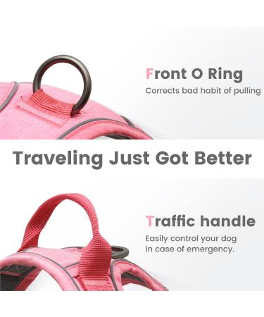 Pawaii Dog Harness for Medium-Sized Dogs | Adjustable Reflective & Breathable Anti-Pull Chest Harness in Pink (Size M: 55cm-68cm) - Perfect for Training & Walking - Buy Online on GoSupps.com