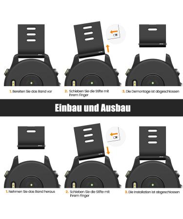 22mm Silicone Quick Release Bracelet for Garmin Vivoactive 4 Forerunner 255/265 Venu 2 & Gear S3 - Black Replacement Bracelet - Buy Online on GoSupps.com