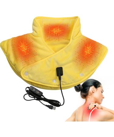Jacekee Heated Shoulder Pillow & Warmer Scarf - 3 Heat Levels Skin-Friendly Relief for Cramps & Back Pain | Yellow | International Shipping - Buy Online on GoSupps.com