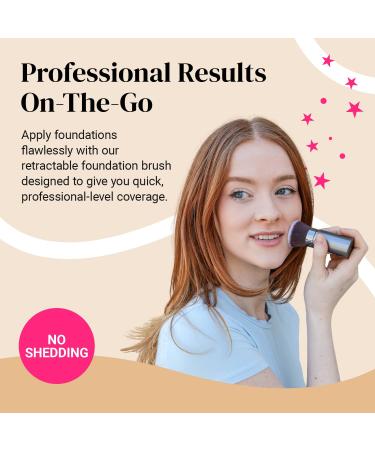 Flat Top Retractable Makeup Brush | Keshima Kabuki Brush for Liquid Powder & Cream Makeup - Buy Online on GoSupps.com