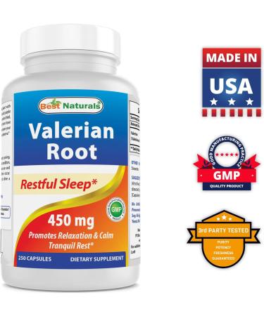 Best Naturals Valerian Root 450mg - 250 Capsules for Natural Sleep Support - Buy Online on GoSupps.com