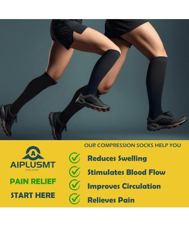 Compression Socks for Men & Women - 20-30mmHg Medical Grade Open Toe Knee High Stockings for Varicose Veins Edema & Leg Cramp Relief - XX-Large - Buy Online on GoSupps.com