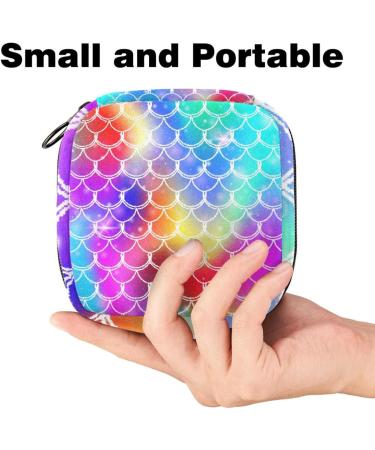 Buy Fish Scale Storage Bag | Stylish Menstrual Cup Pouch for Women & Girls | Nursing Pillow in Rosy Blue Purple - Buy Online on GoSupps.com