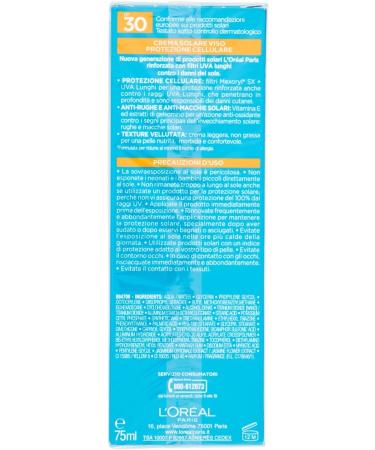 L'OREAL Sun Cellulaire Fp30 Protect Face 75 Ml. Sun Products - Buy Online on GoSupps.com