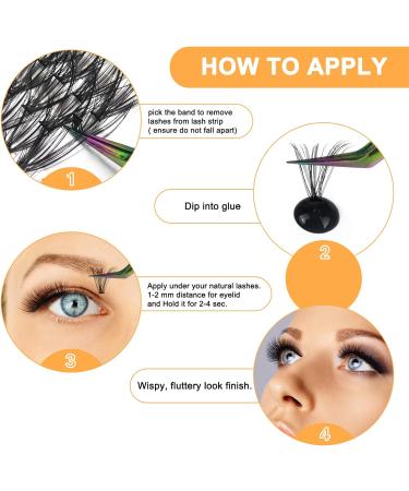 B&Q LASH 30D 0.07D 280PCS Cluster Individual Lashes for DIY Eyelash Extensions at Home - 15mm - Buy Online on GoSupps.com