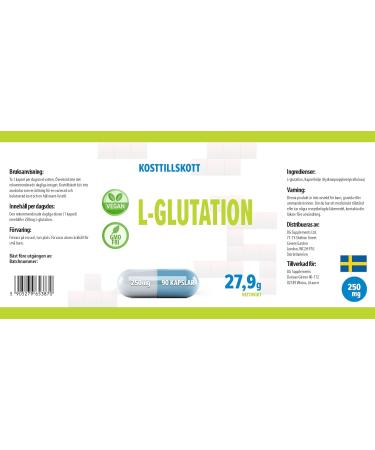 L-Glutathione 250mg - 90 Vegan Capsules for Skin & Liver Detox | High Dose Laboratory Tested - Buy Online on GoSupps.com