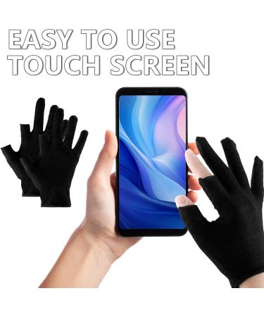 Buy Lilbitty Cotton Gloves - 3 Pairs Moisturizing Gloves for Dry Hands | Overnight Moisture Therapy | Black - Buy Online on GoSupps.com