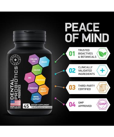 Dental Probiotics for Bad Breath & Oral Health - Best Lactobacillus Salivarius Probiotic Tablets Fight Chronic Bad Breath and Restore Good Bacteria - Oral Probiotics for Teeth and Gums - 90 Tablets 2p Dental Probiotic - Buy Online on GoSupps.com