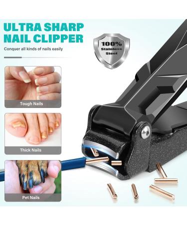2024 Upgraded Nail Clippers for Men | Heavy Duty Stainless Steel Mess-Free Fingernail & Toenail Cutters with Catcher & Nail File - Buy Online on GoSupps.com
