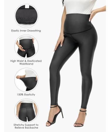 HOFISH Over the Belly High Waist Faux Leather Yoga Pants - Black Large - Buy Online on GoSupps.com