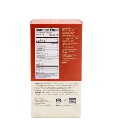 Teeccino Chaga Ashwagandha Tea - Butterscotch Cream - Organic Mushroom Adaptogenic Herbal Tea - 25 Tea Bags, Prebiotic, Caffeine and Gluten Free - Buy Online on GoSupps.com