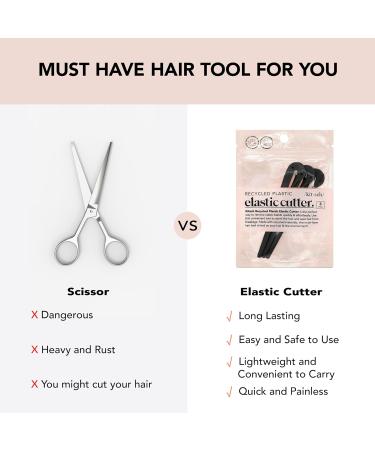 Kitsch Elastic Hair Tie Cutter Tool - 3pc Black Rubber Band Cutter for Kids & Toddlers - Easy Hair Tie Remover & Ponytail Cutter - Buy Online on GoSupps.com