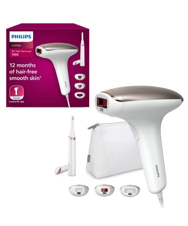 Philips Lumea IPL Hair Removal 7000 Series - Hair Removal Device With Satin Compact Pen Trimmer 3 Attachments Body Face And Bikini Corded Use (Model BRI923/00) Lumea Advanced 3 Attachments and Cleansing Brush