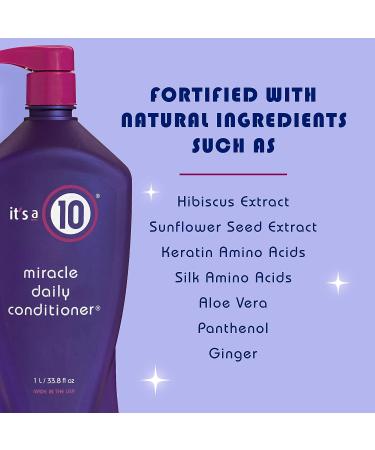 It's a 10 Haircare Miracle Daily Conditioner 33.8 fl oz - Hydrating & Nourishing Formula - Buy Online on GoSupps.com