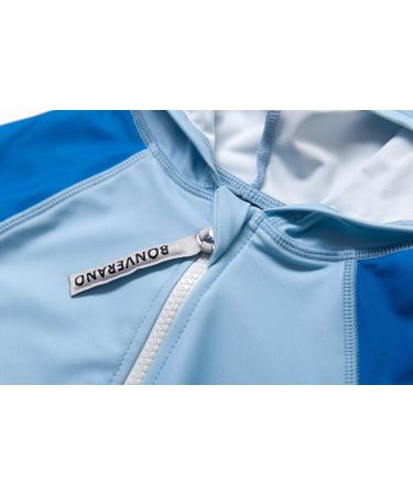 BONVERANO Baby Boys Swimsuit - UPF 50+ Full-Zip Hoodie One Piece Swimwear, 12-18 Months (Blue) - Buy Online on GoSupps.com