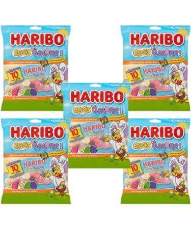Easter Egg Hunts Sweet Bundle - Amamitrade Thank You Sticker Made For Haribo Easter Eggs Galore Pack of 5 (160g) - 50 Mini Sweets Bags - Kids Adults Egg Hunt Treats - Buy Online on GoSupps.com