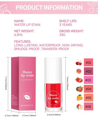LYSdefeu Lip Tint Stain Set3 Colors Mini Liquid Lipstick Moisturizing Light and Soft Lip Gloss Water Resistant Long Lasting Nonstick Cup Lips Cheeks Makeup for Womens Day Mothers Day 3+4+6 - Buy Online on GoSupps.com