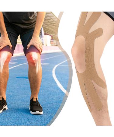 Siopob Pre Cut Kinesiology Tape - Sports Kinesiology Tape Therapeutic Athletic Support Tape - Muscle and Joint Recovery for Knee Discomfort Relief - Waterproof for Sports Skin Color - Buy Online on GoSupps.com